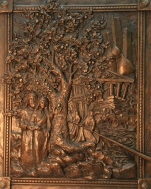 bronze bas relief by Anette Everette