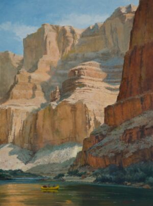 painting by Richard Boyer of a morning canyon landscape