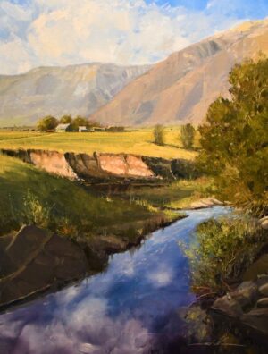 Landscape painting by Stephans Stauffer of the san pitch creek