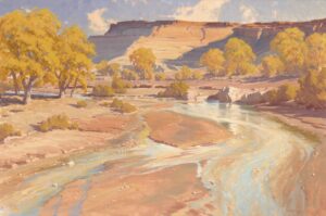 landscape painting by Ron Rencher of the Paria River
