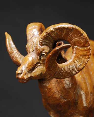 bronze sculpture of a ram by Tim Shinabarger