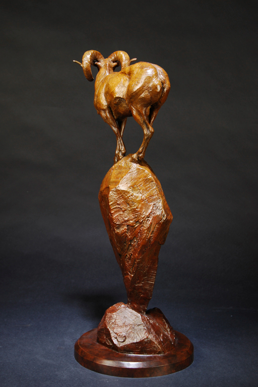 bronze sculpture of a ram by Tim Shinabarger