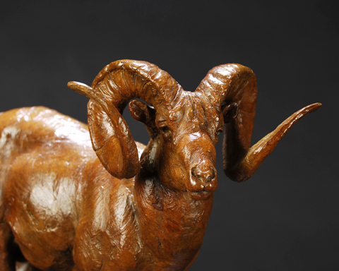 bronze sculpture of a ram by Tim Shinabarger