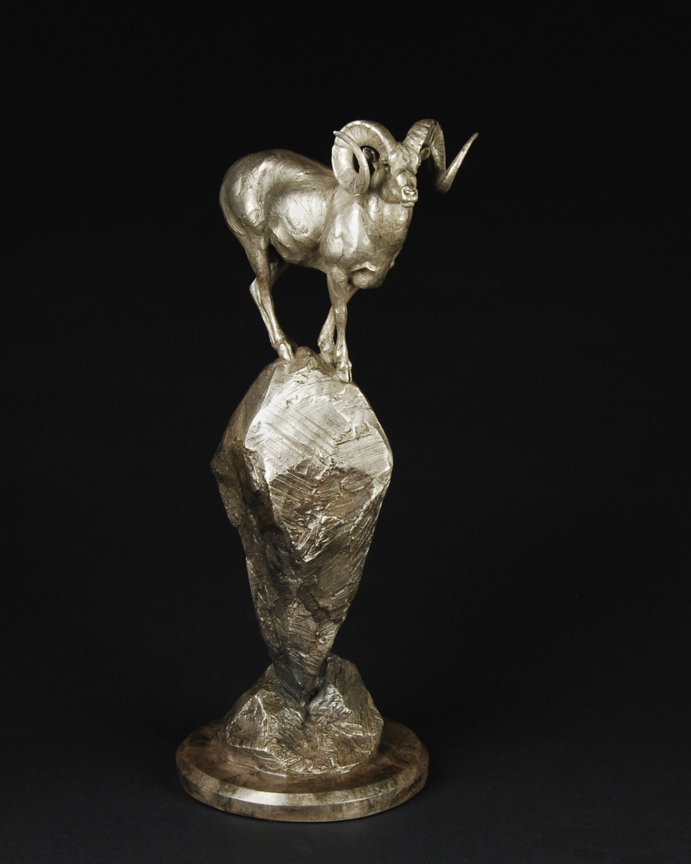 silver nitrate sculpture of a ram by Tim Shinabarger