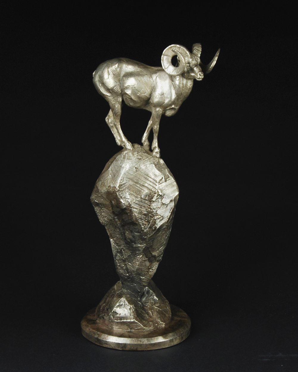 silver nitrate sculpture of a ram by Tim Shinabarger