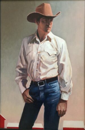figural painting by Gary Ernest Smith of a coyboy looking off to one side