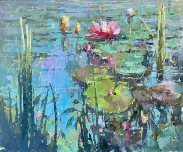 painting of waterlillies in water