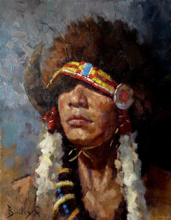 painting of a native american hunter