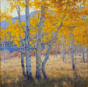 painting of autumn colored trees