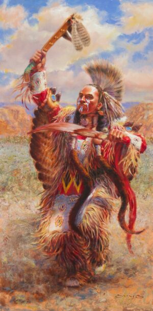 painting of a native american dancing