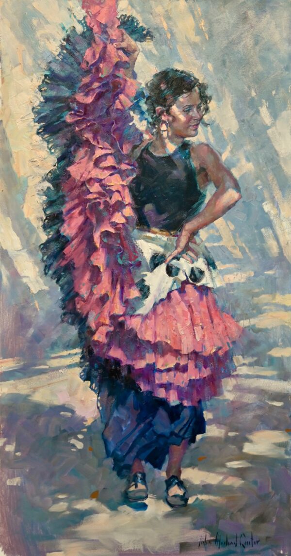 painting of a street flamenco dancer