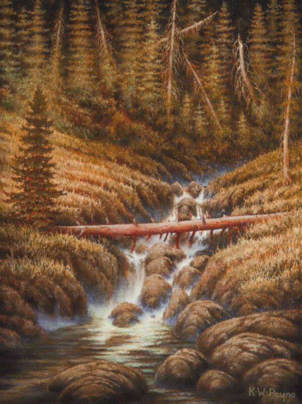 painting of the headwaters of a small creek