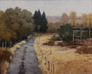 painting of a country lane