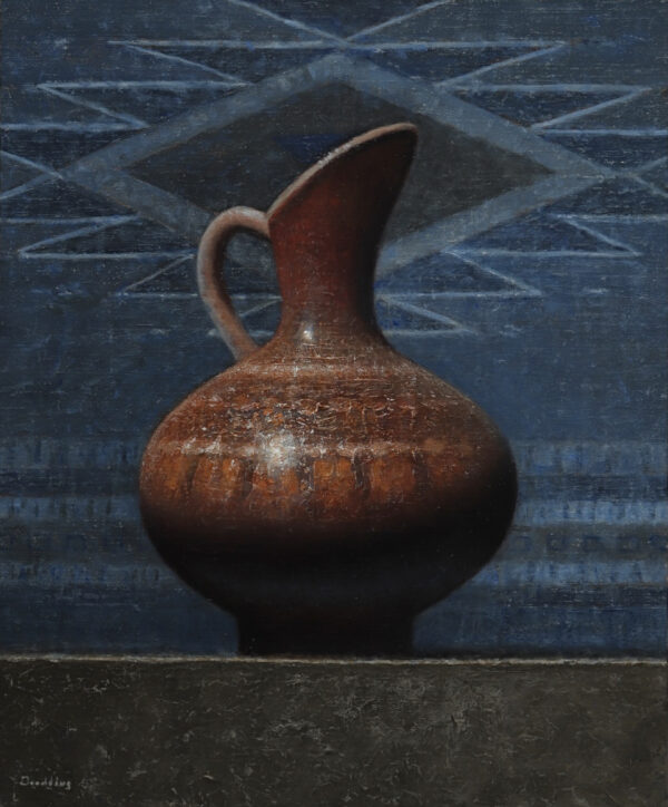 painting by Jeremy Goodding of a pitcher against a textured background