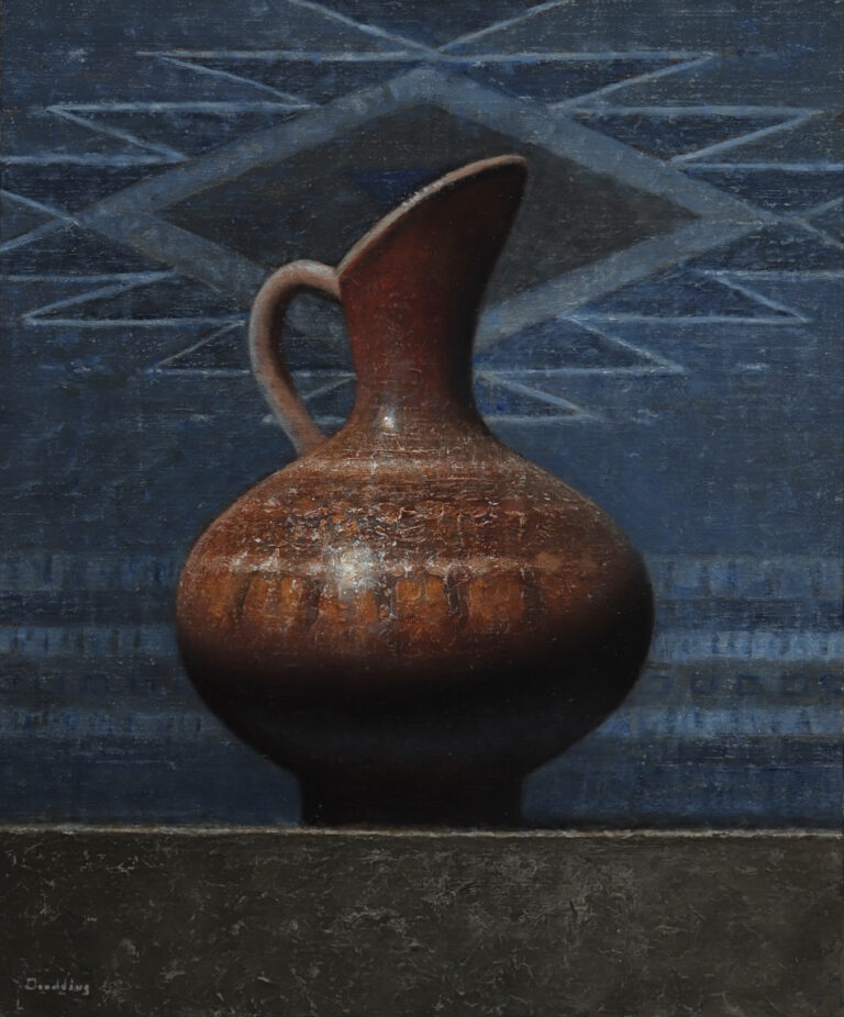 painting by Jeremy Goodding of a pitcher against a textured background