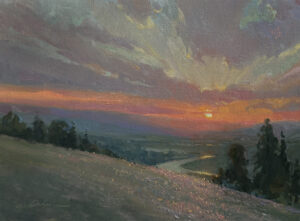 image of a painting by Susie Baker of beautiful sky