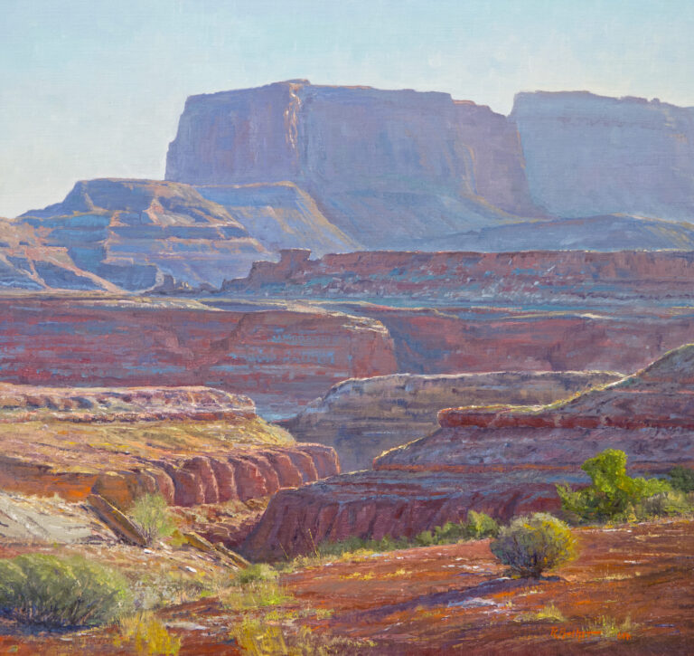 painting of a long canyon view