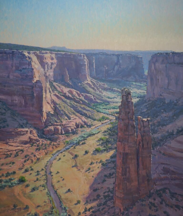 painting of a canyon view