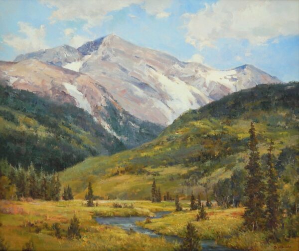 painting of a mountain pass