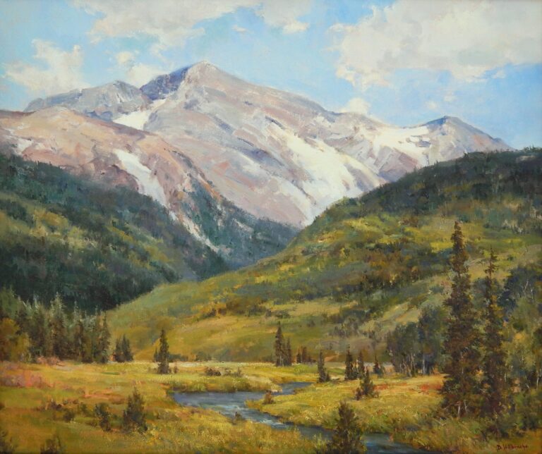 painting of a mountain pass