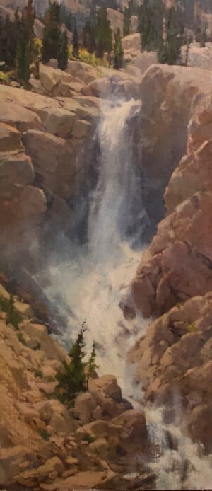 painting of a waterfall by cindy baron