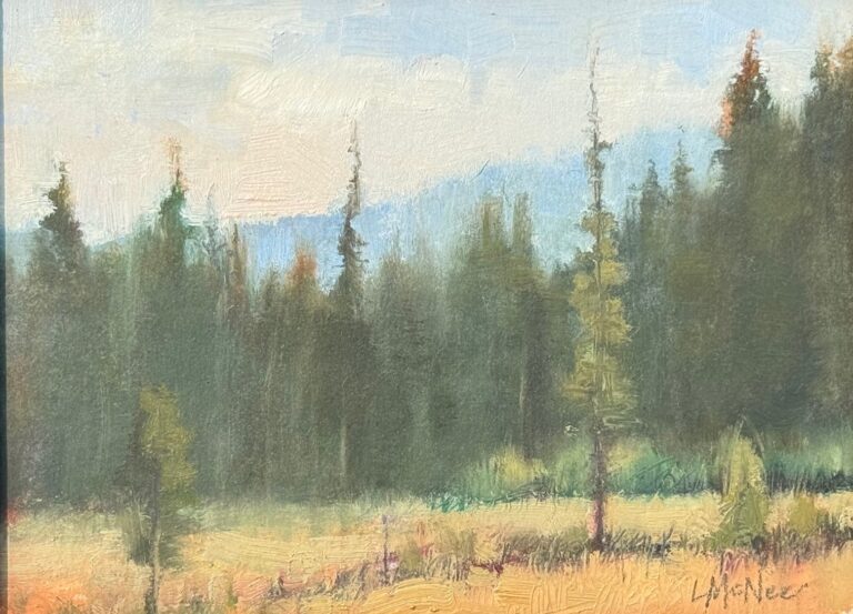 painting by lori mcnee of cattle under a stree