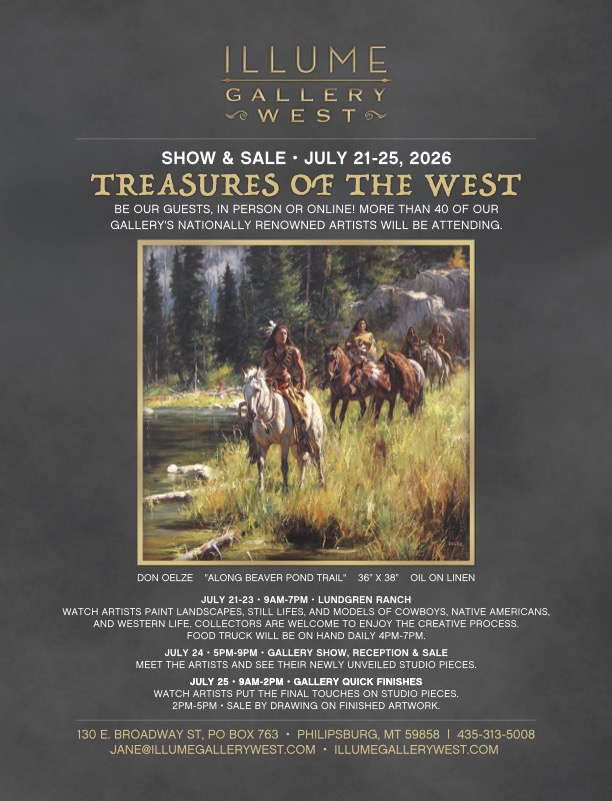 Treasures of the West-Don Oelze ad from art in the West
