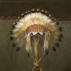 painting by Elizabeth Robbins of a native american chieftan's headdress
