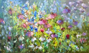 still life painting of a beautiful wildflower patch by Michele Usibelli